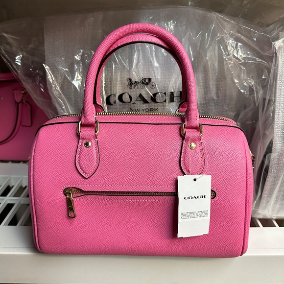 COACH Rowan Satchel Crossgrain Leather - Petunia - Picture 7 of 9